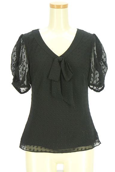 クリックで大画像表示 Laura Ashley(ローラアシュレイ)の古着「ドットドビーシフォンブラウス(カットソー・プルオーバー)」大画像1へ