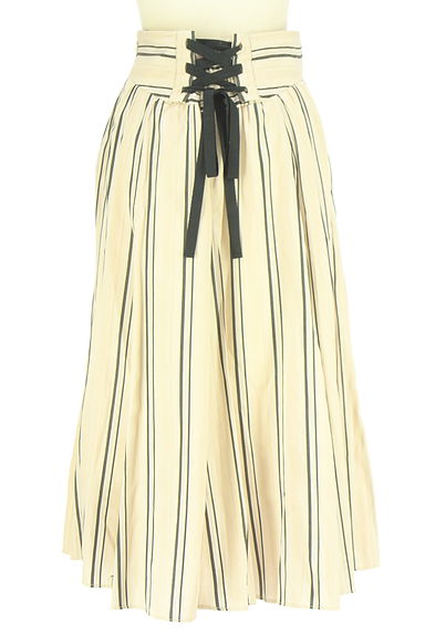 クリックで大画像表示 Feroux(フェルゥ)の古着「バックレースアップストライプロングスカート(ロングスカート・マキシスカート)」大画像2へ