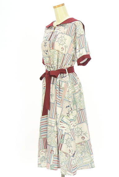 axes femme（アクシーズファム）の古着「海モチーフ柄セーラー襟ワンピース（ワンピース・チュニック）」大画像３へ