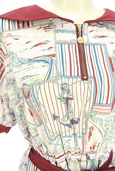 axes femme（アクシーズファム）の古着「海モチーフ柄セーラー襟ワンピース（ワンピース・チュニック）」大画像４へ