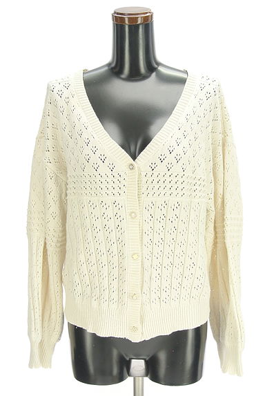 クリックで大画像表示 axes femme(アクシーズファム)の古着「透かし編みニットカーディガン(カーディガン・ボレロ)」大画像1へ