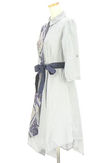 axes femme（アクシーズファム）の古着「ペイズリー柄付きアシンメトリーシャツワンピース（ワンピース・チュニック）」大画像３へ