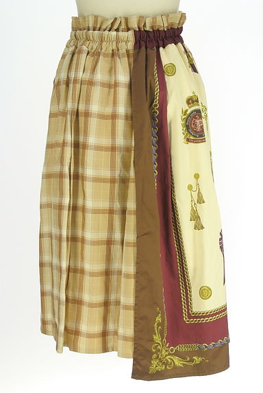 axes femme（アクシーズファム）の古着「axes femme POETIQUE スカーフレイヤードチェック柄スカート（スカート）」大画像２へ