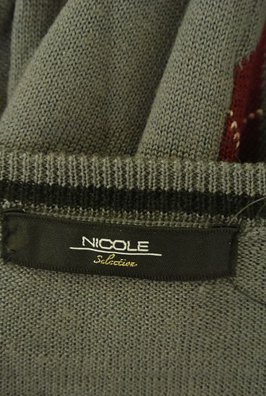 クリックで大画像表示 NICOLE(ニコル)の古着「Vネックアーガイルチェック柄ニットトップス(ニット)」大画像6へ