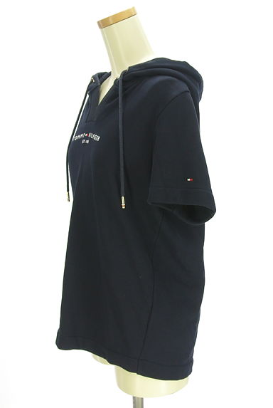 クリックで大画像表示 TOMMY HILFIGER(トミーヒルフィガー)の古着「ブランドロゴ刺繍入り半そでスウェットパーカー(スウェット・パーカー)」大画像3へ