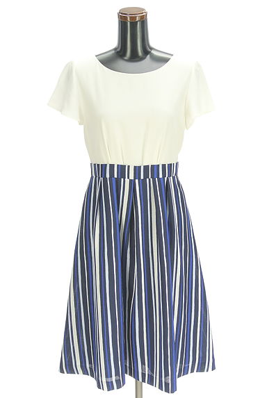 クリックで大画像表示 anySiS(エニィスィス)の古着「ストライプ切替膝下ワンピース(ワンピース・チュニック)」大画像1へ