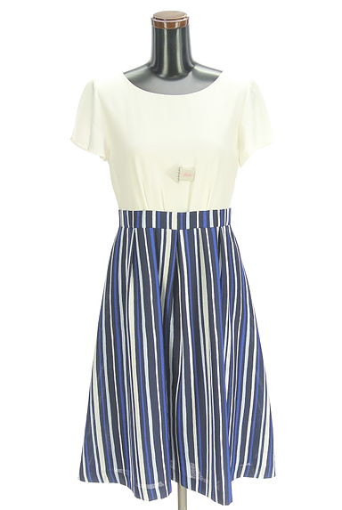 クリックで大画像表示 anySiS(エニィスィス)の古着「ストライプ切替膝下ワンピース(ワンピース・チュニック)」大画像4へ