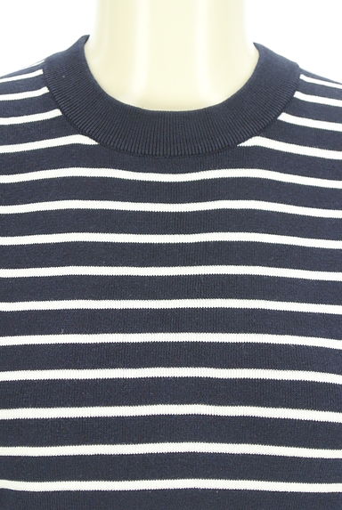 INED（イネド）の古着「ボーダー柄ノースリニットトップス（ニット）」大画像４へ