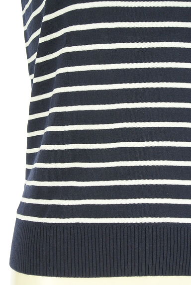 INED（イネド）の古着「ボーダー柄ノースリニットトップス（ニット）」大画像５へ