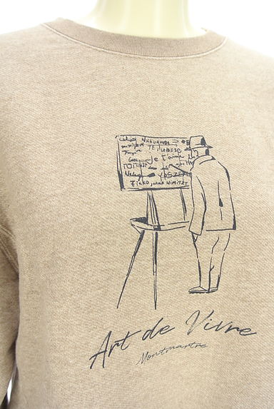 HUMAN WOMAN（ヒューマンウーマン）の古着「プリントショートスウェットトップス（スウェット・パーカー）」大画像４へ