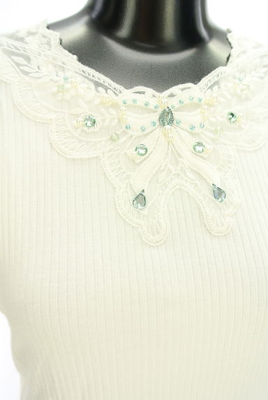 axes femme（アクシーズファム）の古着「ラインストーン付きレースリブカットソー（カットソー・プルオーバー）」大画像４へ