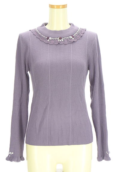 axes femme（アクシーズファム）の古着「レースモックネックリブニット（ニット）」大画像１へ