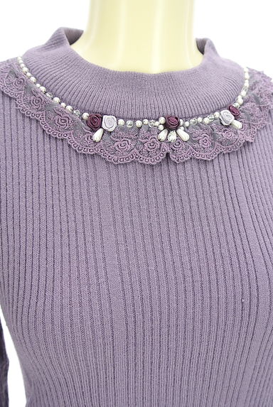 axes femme（アクシーズファム）の古着「レースモックネックリブニット（ニット）」大画像４へ