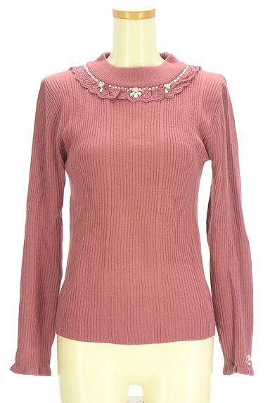 axes femme（アクシーズファム）の古着「レースモックネックリブニット（ニット）」大画像１へ