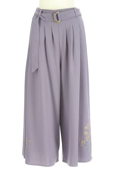 axes femme（アクシーズファム）の古着「ベルト付き刺繍ワイドパンツ（パンツ）」大画像１へ