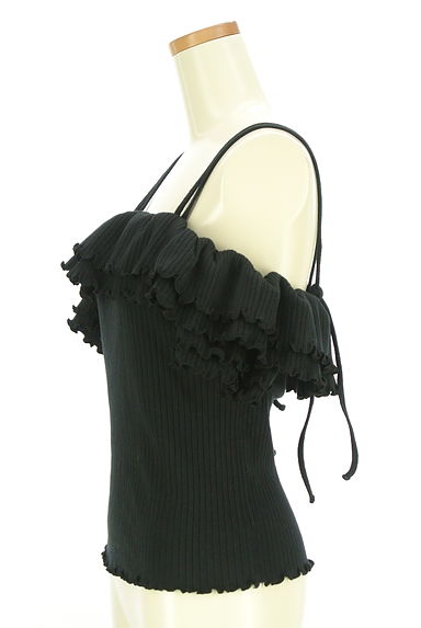 DEICY（デイシー）の古着「ティアードフリルオフショルリブニット（ニット）」大画像３へ