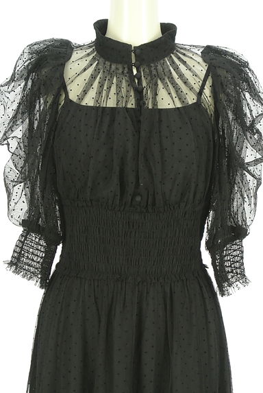 Snidel（スナイデル）の古着「ドットチュール5分袖ロングワンピース（ワンピース・チュニック）」大画像４へ