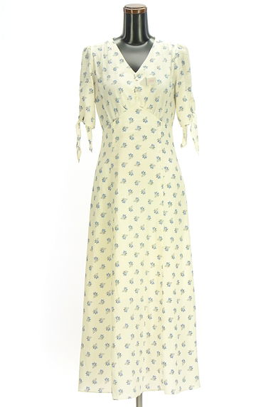 DEICY（デイシー）の古着「光沢ドット×花柄ロングワンピース（ワンピース・チュニック）」大画像４へ