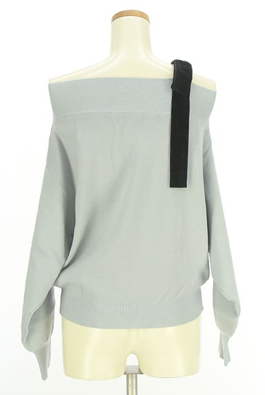 PROPORTION BODY DRESSING（プロポーションボディドレッシング）の古着「ベロア肩紐付きオフショルにっと（ニット）」大画像２へ