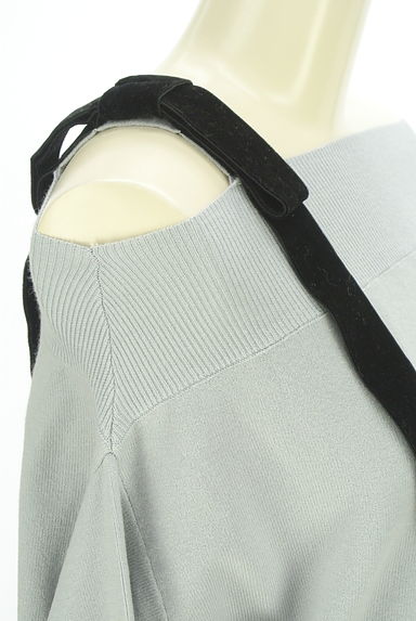 PROPORTION BODY DRESSING（プロポーションボディドレッシング）の古着「ベロア肩紐付きオフショルにっと（ニット）」大画像４へ