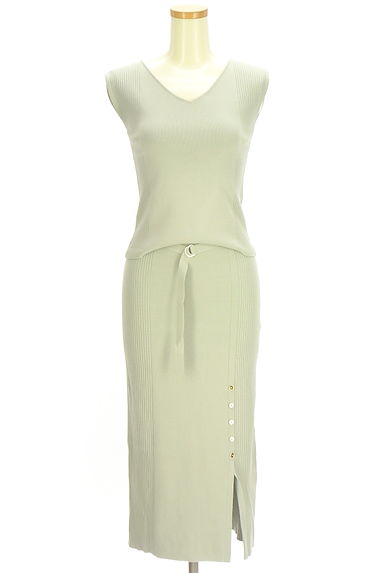 PROPORTION BODY DRESSING（プロポーションボディドレッシング）の古着「リブニットタンク+ミモレスカート（セットアップ（ジャケット＋スカート））」大画像１へ