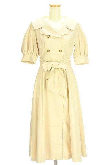 PROPORTION BODY DRESSING（プロポーションボディドレッシング）の古着「パフスリーブトレンチ風ミモレワンピース（ワンピース・チュニック）」大画像１へ