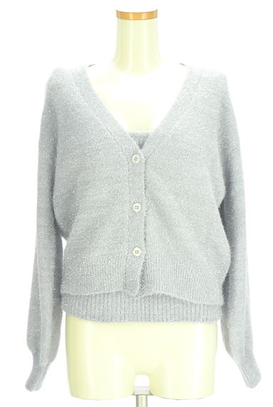 PROPORTION BODY DRESSING（プロポーションボディドレッシング）の古着「ラメニットキャミ+カーディガン（アンサンブル）」大画像１へ