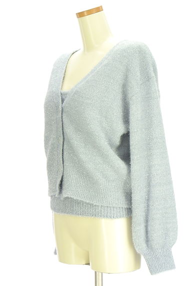 PROPORTION BODY DRESSING（プロポーションボディドレッシング）の古着「ラメニットキャミ+カーディガン（アンサンブル）」大画像３へ