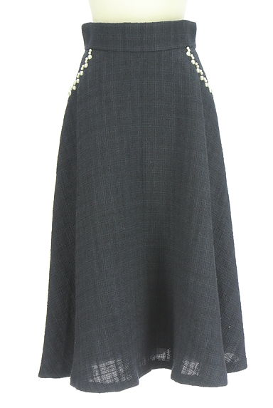 PROPORTION BODY DRESSING（プロポーションボディドレッシング）の古着「パール付きミモレフレアスカート（ロングスカート・マキシスカート）」大画像１へ