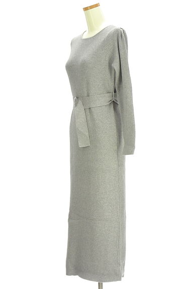 クリックで大画像表示 PROPORTION BODY DRESSING(プロポーションボディドレッシング)の古着「ベルト付きロングニットワンピース(ワンピース・チュニック)」大画像3へ