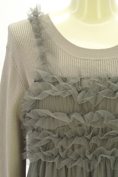 クリックで大画像表示 PROPORTION BODY DRESSING(プロポーションボディドレッシング)の古着「EDIT COLOGNE チュールビスチェ付きリブニットワピース(ワンピース・チュニック)」大画像4へ