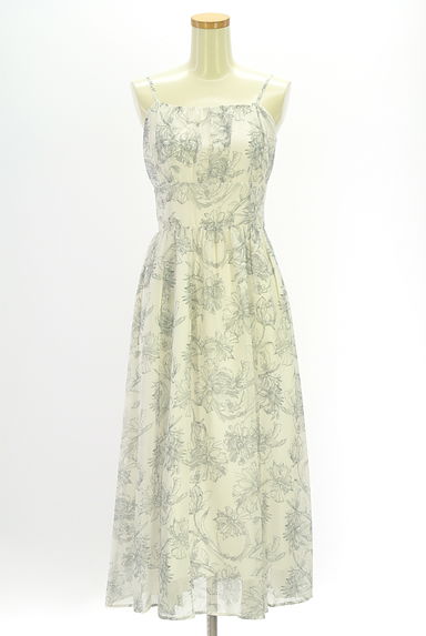 PROPORTION BODY DRESSING（プロポーションボディドレッシング）の古着「ニットカーデ×花柄シフォンキャミワンピセットアップ（ツーピース（ジャケット＋ワンピース））」大画像４へ