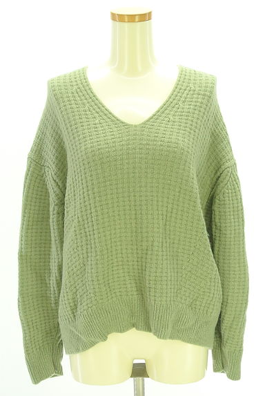 NANO universe（ナノユニバース）の古着「ワッフル編みVネックニットトップス（セーター）」大画像１へ