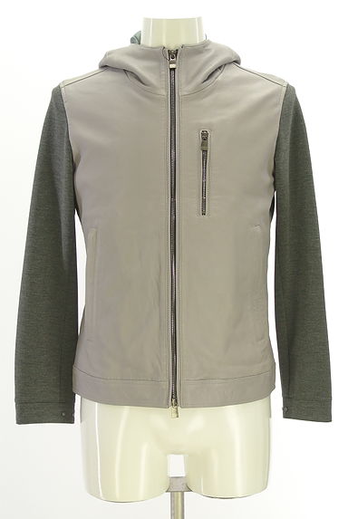 NICOLE（ニコル）の古着「MONSIEUR NICOLE レザー切替フーディ（ブルゾン・スタジャン）」大画像１へ