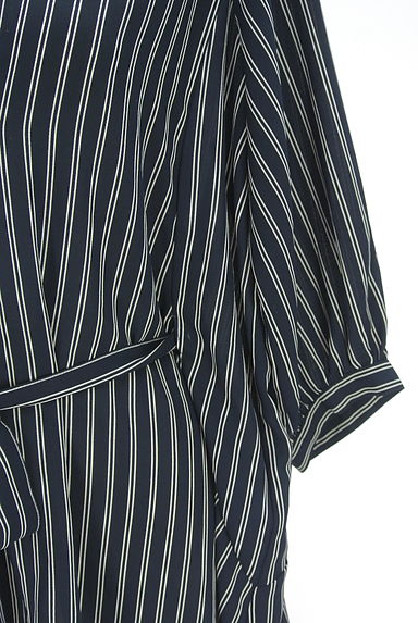 クリックで大画像表示 Stola.(ストラ)の古着「ベルト付きストライプシフォンブラウス(カットソー・プルオーバー)」大画像5へ