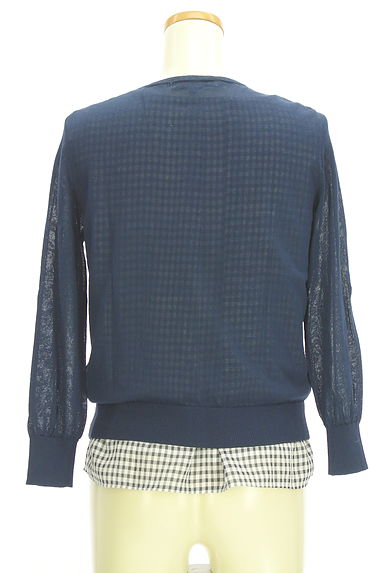 ketty（ケティ）の古着「ニットカーデ×ギンガムチェック柄カットソー アンサンブル（アンサンブル）」大画像２へ