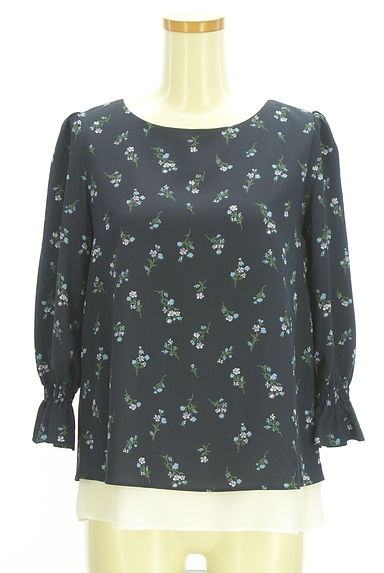 クリックで大画像表示 組曲(クミキョク)の古着「レイヤード風花柄シフォンカットソー(カットソー・プルオーバー)」大画像1へ