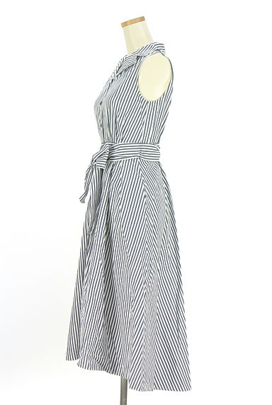 クリックで大画像表示 STRAWBERRY-FIELDS(ストロベリーフィールズ)の古着「ストライプ柄ノースリシャツワンピース(ワンピース・チュニック)」大画像3へ