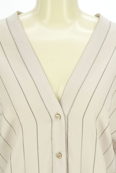 Loungedress（ラウンジドレス）の古着「ラメストライプ柄ブラウス（カットソー・プルオーバー）」大画像４へ