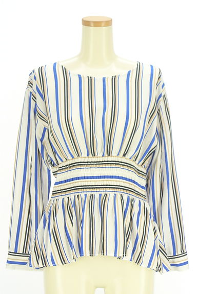VICKY（ビッキー）の古着「ストライプペプラムブラウス（カットソー・プルオーバー）」大画像１へ
