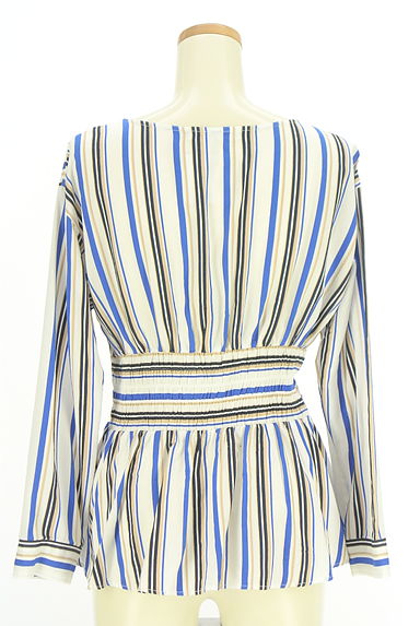 VICKY（ビッキー）の古着「ストライプペプラムブラウス（カットソー・プルオーバー）」大画像２へ