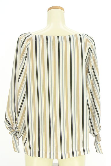 クリックで大画像表示 VICKY(ビッキー)の古着「ドロストスリーブマルチストライプブラウス(カットソー・プルオーバー)」大画像2へ