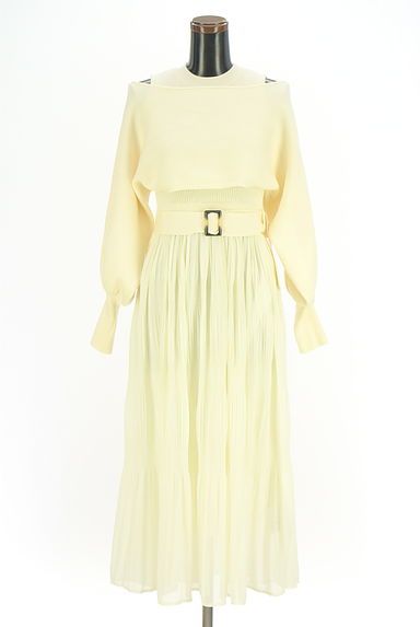 クリックで大画像表示 RESEXXY(リゼクシー)の古着「クロップドニット+ベルト付きロングワンピ(ツーピース(ジャケット+ワンピース))」大画像1へ