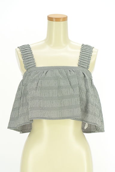 RESEXXY（リゼクシー）の古着「ギンガムチェック柄クロップドフレアキャミ（カットソー・プルオーバー）」大画像１へ