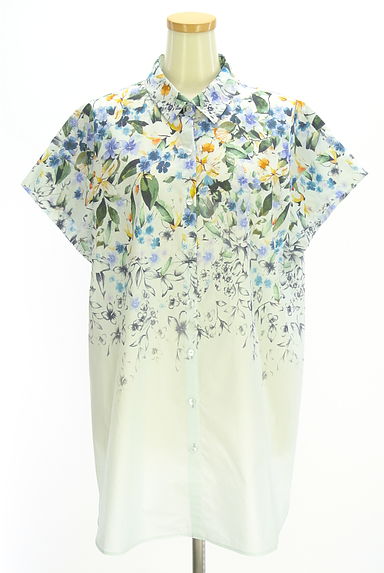 LEILIAN（レリアン）の古着「花柄シャツチュニック（ブラウス）」大画像１へ