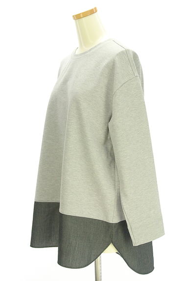 LEILIAN（レリアン）の古着「レイヤード風ストレッチトップス（カットソー・プルオーバー）」大画像３へ