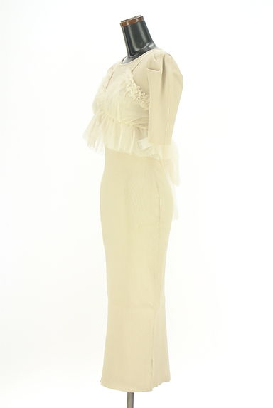 クリックで大画像表示 LILLIAN CARAT(リリアンカラット)の古着「チュールビスチェ付き半そでリブニットワンピース(ワンピース・チュニック)」大画像3へ