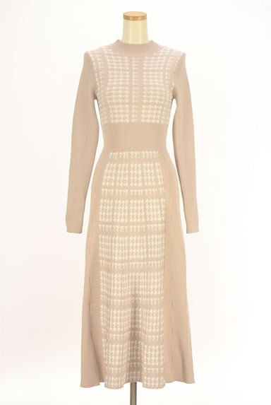 クリックで大画像表示 rienda(リエンダ)の古着「千鳥格子柄モックネックニットワンピース(ワンピース・チュニック)」大画像1へ