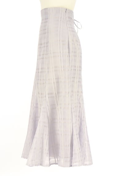 LILLIAN CARAT（リリアンカラット）の古着「チェック柄シアーロングスカート（ロングスカート・マキシスカート）」大画像３へ