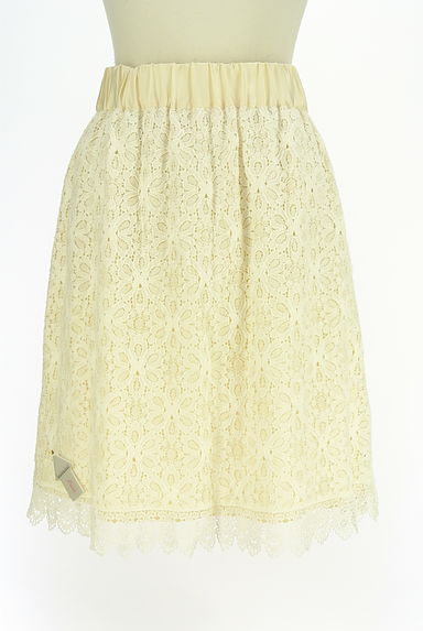 QUEENS COURT（クイーンズコート）の古着「レース×無地リバーシブル膝丈スカート（スカート）」大画像３へ